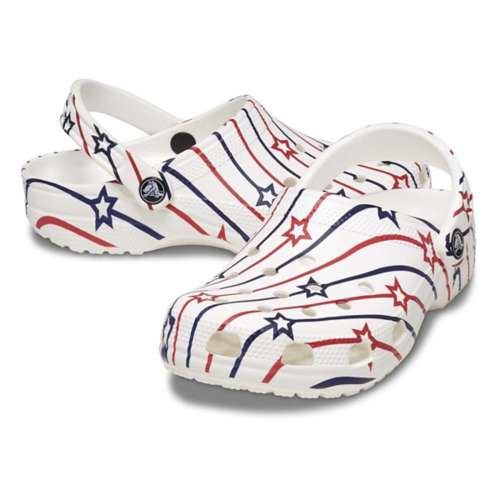 Stars and hot sale stripes crocs