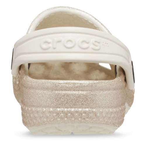 Toddler Girls' branco crocs Little Glitter Clogs
