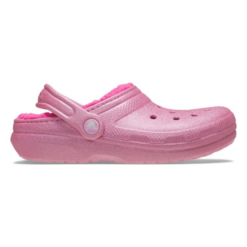 Crocs Kids Classic Glitter Lined Clog Pink Tweed