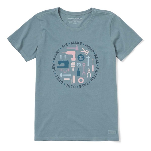 Women's Life Is Good Handyman Circle T-Shirt product image