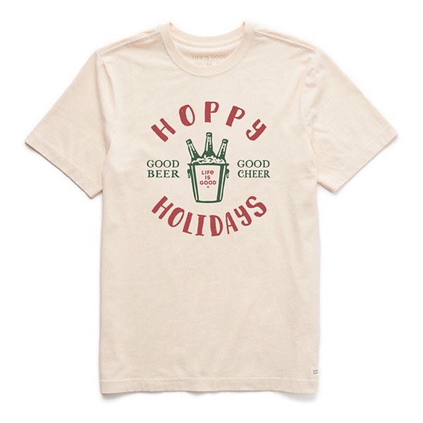 Men's Life Is Good Hoppy Holidays Beer Cheer Crusher T-Shirt product image