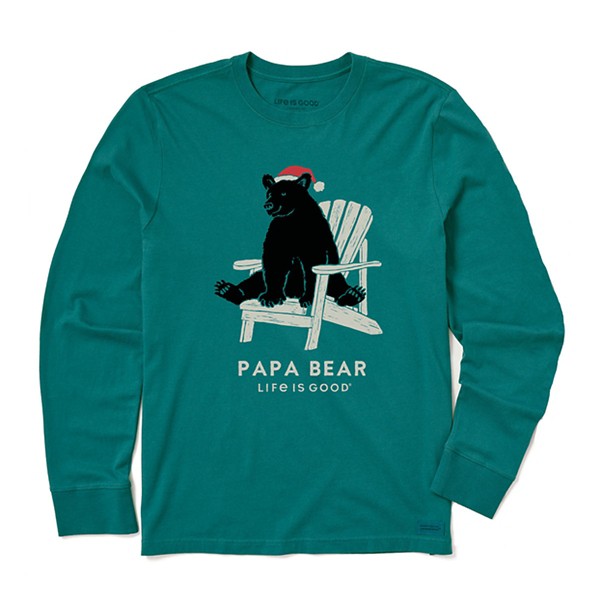 Men's Life Is Good Holiday Adirondack Papa Bear Long Sleeve Crusher T-Shirt product image