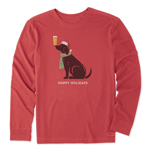 Men's Life Is Good Hoppy Holidays Man's Best Friend Long Sleeve Crusher T-Shirt product image