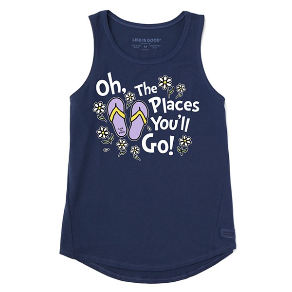 Women's Life is Good Oh The Places Flip Flops High Low Crusher Tank Top product image