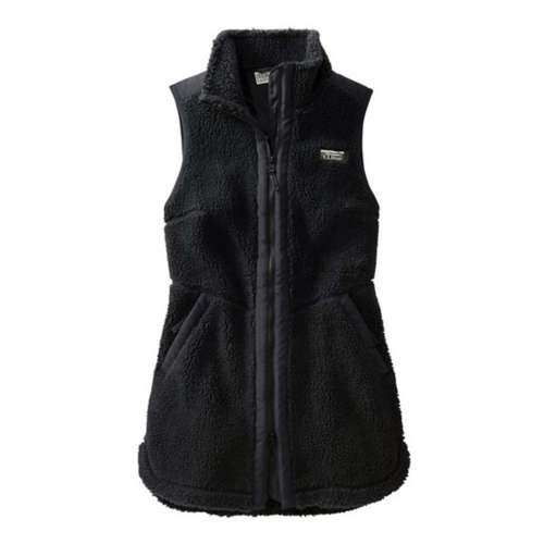 LL BEAN WOMEN’S ZIPPERED LARGE FLEECE VEST WHITE/BLACK V-07