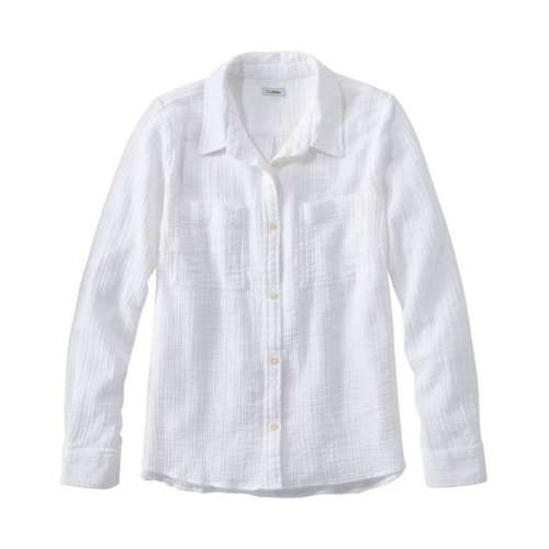 Women's L.L.Bean Cloud Gauze Long Sleeve Button Up Shirt