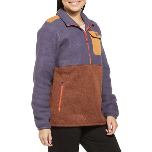 Women's L.L.Bean Hybrid Color Block 1/4 Zip Fleece Pullover