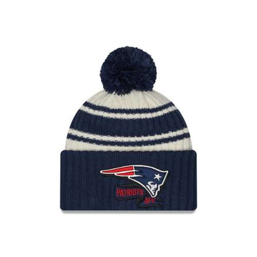 New Era Buffalo Bills Blue and White Sideline Pom Pom Beanie