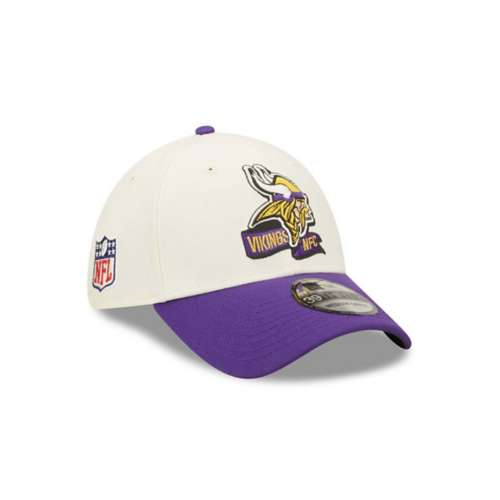 Men's Minnesota Vikings New Era Cream/Purple 2022 Sideline 39THIRTY Flex Hat L/XL