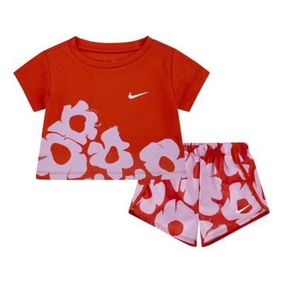 Baby Girls' Nike low Floral Dri-FIT Sprinter T-Shirt and Shorts Set