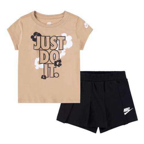 Toddler Girls' nike Shoes Floral T-Shirt and Shorts Set