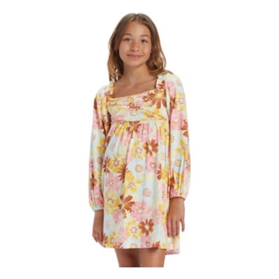 Girls' Billabong Blossom Long Sleeve Square Neck Dress