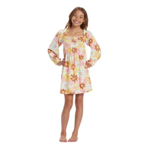 Girls' Billabong Blossom Long Sleeve Square Neck Dress