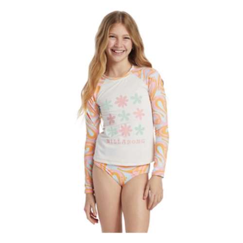 Girls' Billabong In The Groove Long Sleeve Swim Set