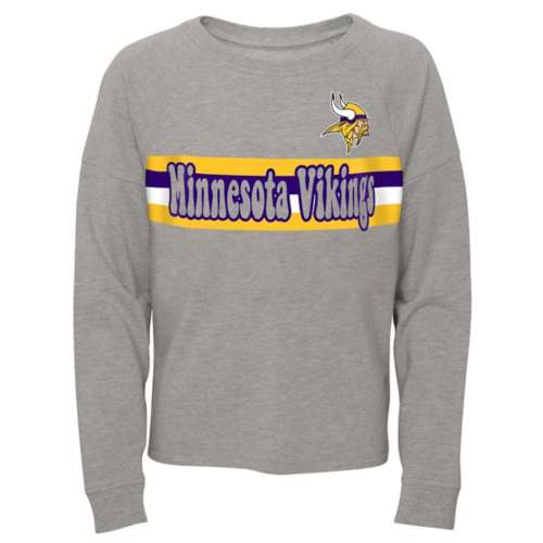 Genuine Stuff Kids' Girls' Minnesota Vikings All Striped T-Shirt