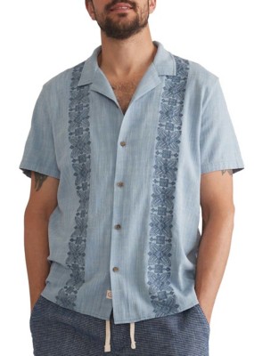 Men's Marine Layer Stretch Salvage Embroidered Resort Button Up Shirt