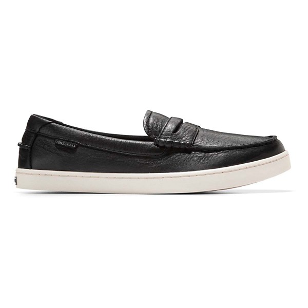 Men's Cole Haan Nantucket Penny Shoes Regular 13 Black Pebbled Leather/Ivory