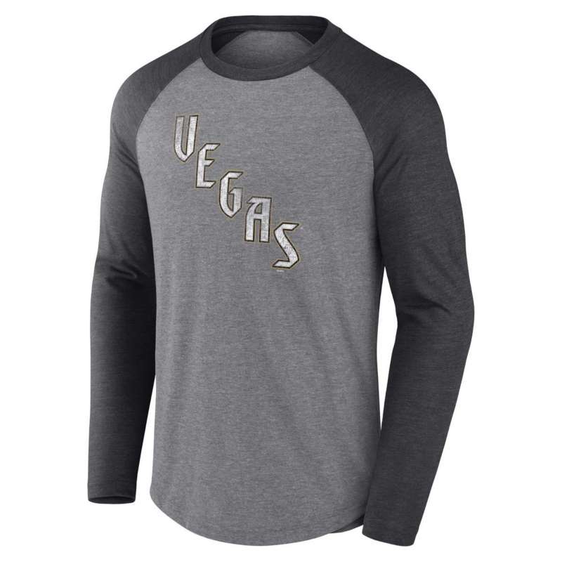 Fanatics Vegas Golden Knights 2022 Reverse Retro Raglan Long Sleeve T-Shirt