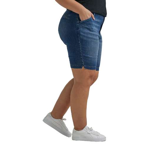 Women's Lee Plus Size Legendary Mid-Rise Bermuda MANGO jean Shorts