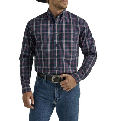 Men's Wrangler George Strait Collection One Pocket Long Sleeve Button Up down shirt