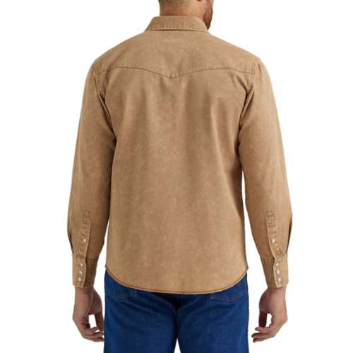 Men's Wrangler Vintage Inspired Twill Snap Long Sleeve Button Up Shirt