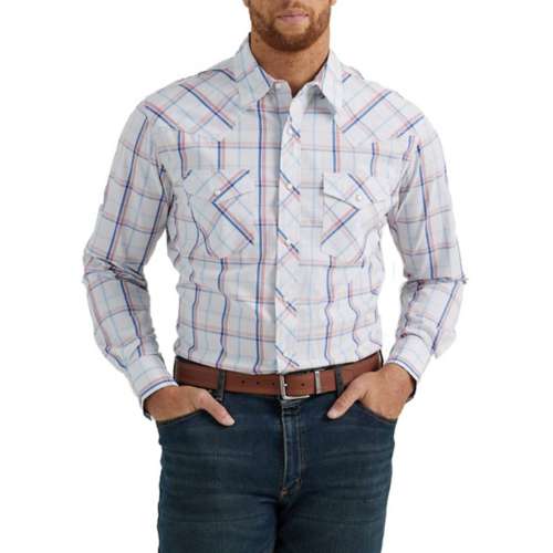 Men's Wrangler 20X Advanced Comfort Snap Long Sleeve Button Up Classic shirt