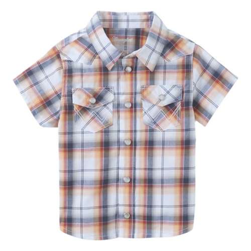 Toddler Boys' Wrangler Plaid Western Button Up Shirt
