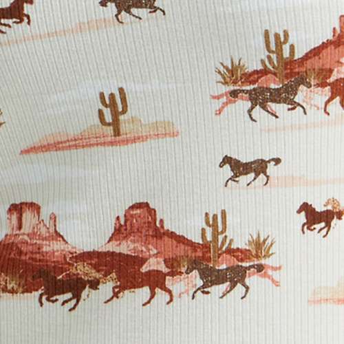 Women's Wrangler Desert Print Long Sleeve Mock Neck Shirt