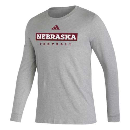 adidas White Nebraska Cornhuskers Locker Room Practice Long Sleeve T-Shirt