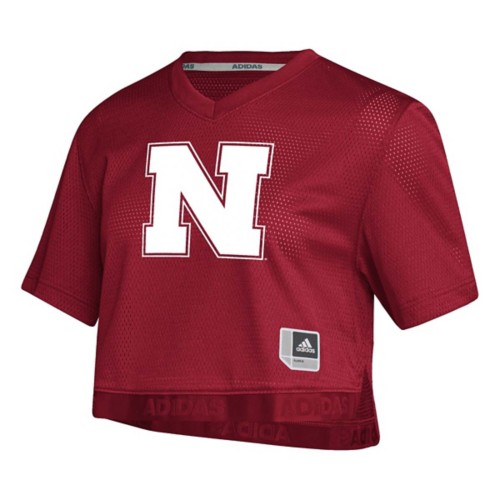 adidas Women's Nebraska Cornhuskers Cropped Jersey Sports Uniform