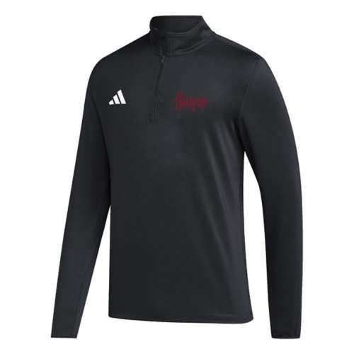 adidas Nebraska Cornhuskers Golf Script Long Sleeve 1/4 Zip