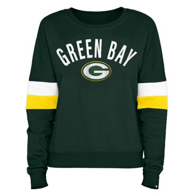 New Era Women's Green Bay Packers Grey Balloon Sleeve Crew Sweatshirt