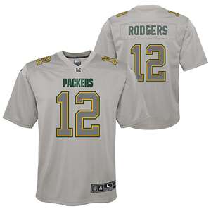 Green Bay Packers Nike Atmosphere Jersey - Aaron Rodgers 12 - Grey - Mens