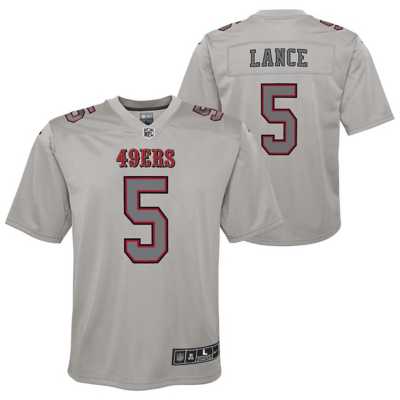 Nike Youth San Francisco 49ers Trey Lance #5 Atmosphere Grey Game Jersey