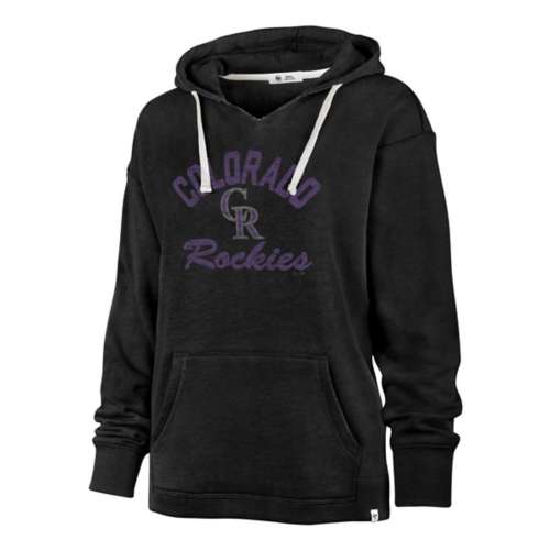 MLB Team Apparel Youth Colorado Rockies Black Bases Loaded Hooded Long  Sleeve T-Shirt