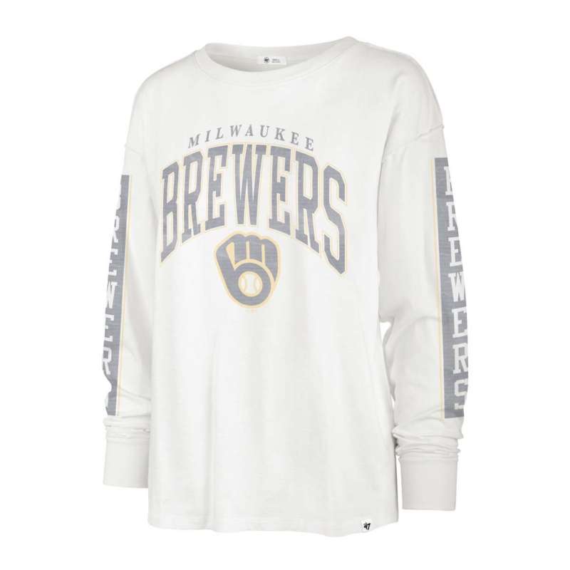 Women's Milwaukee Brewers Long Sleeve Shirt by '47 Brand (Size Medium)