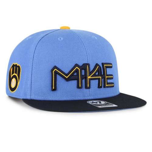 47 Powder Blue Milwaukee Brewers 2022 City Connect Captain Snapback Hat Light Blue