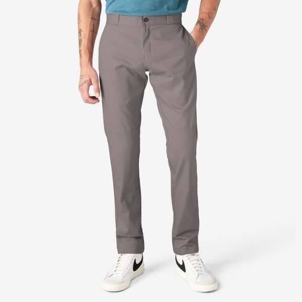 Men's Dickies Mens FLEX Skinny Fit Double Knee Work Pants 28 Silver Regular
