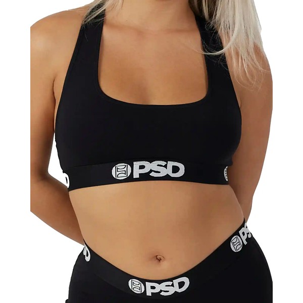 Women's PSD Modal Solid Sports Bra Medium Black