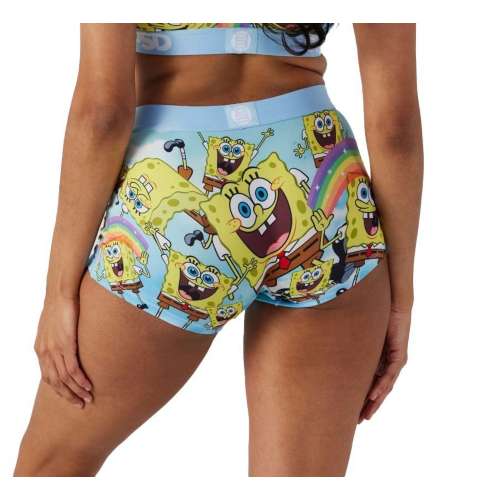 SpongeBob SquarePants Faces PSD Microfiber Blend Boy Shorts Underwear