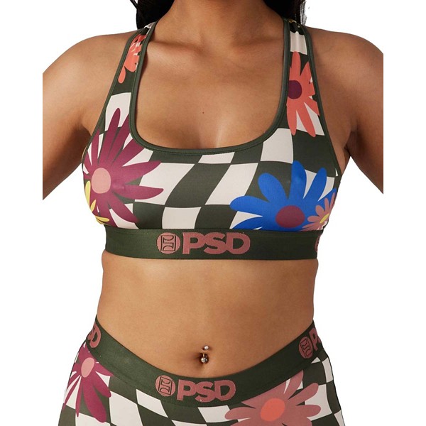 Women's PSD Purple Floral Sports Bra Large Girly Pop
