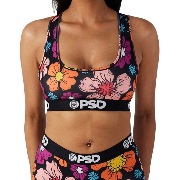 Women's PSD Purple Floral Sports Bra Medium Shobu Bloom