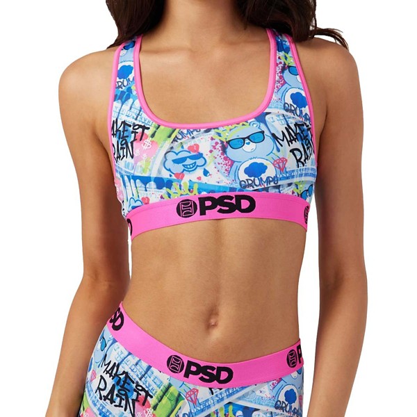 Women's PSD Care Bear Sports Bra Large Make It Rain