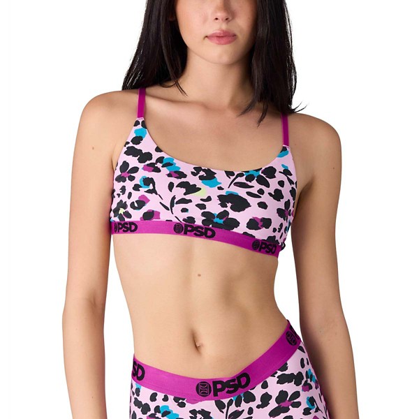 Women's PSD Scoop Modal Sports Bra Large Floral Leopard