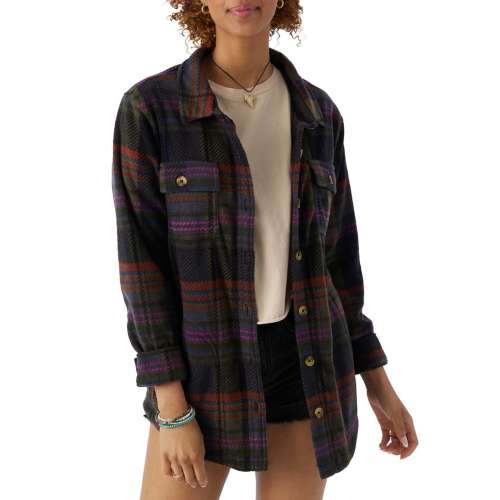Brooklyn Cloth Thermal Lined Flannel Shacket Casual Plaid Shirts Soft Long  Sleeve , Navy, Large