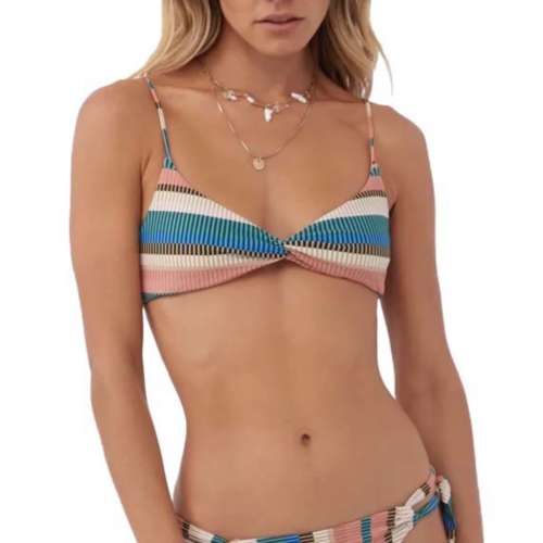 Women's O'Neill Kendari Stripe Malibu Bralette Swim Bikini Top