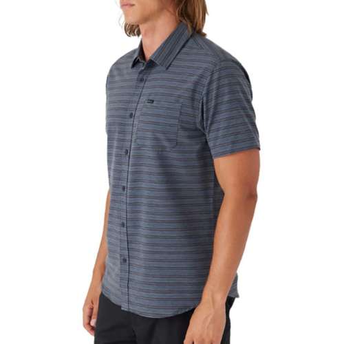 Men's O'Neill TRVLR UPF Traverse Stripe Standard Button Up Shirt