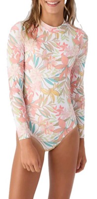 Girls' O'Neill Dalia Floral Long Sleeve Surf One Piece Swimsuit