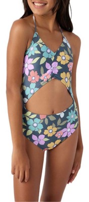 Girls' O'Neill Layla Floral Cinched One Piece Swimsuit