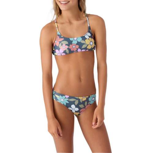 Girls' O'Neill Layla Floral Strappy Side Bralette Swim Bikini Set